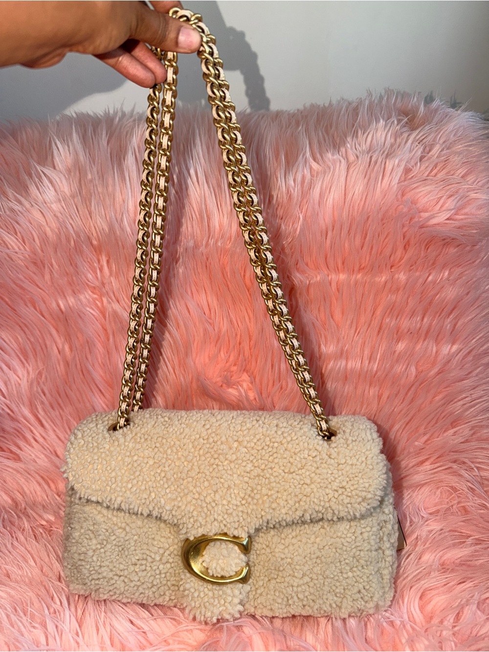 Coach Cream tabby 26 Shoulder Bag with Gold Chain